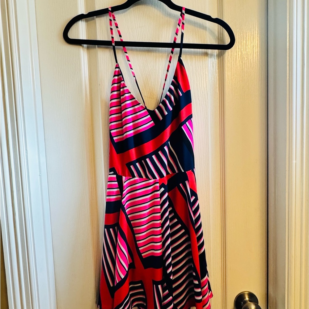 Striped Pink and Black Women's Dress